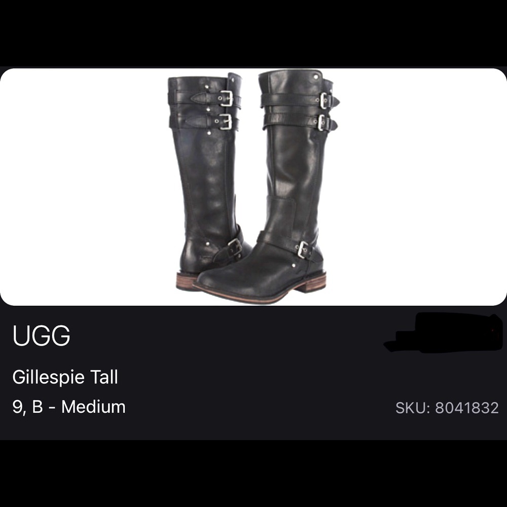 UGG Gillespie tall size 9 black leather